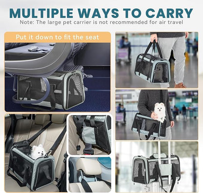 19 x 12 x 12 Large Cat Car Carrier – Roomy Escape-Proof Cat Car Seat - Image 3