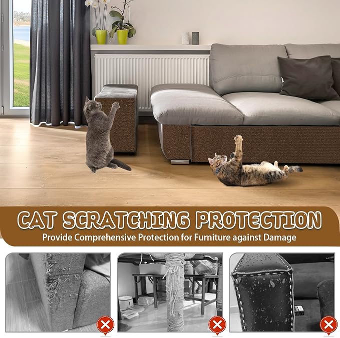 Climbing Cat Scratcher Mat Trimmable Cat Scratching Post Carpet 39.3’’x15.8’’ - Image 5