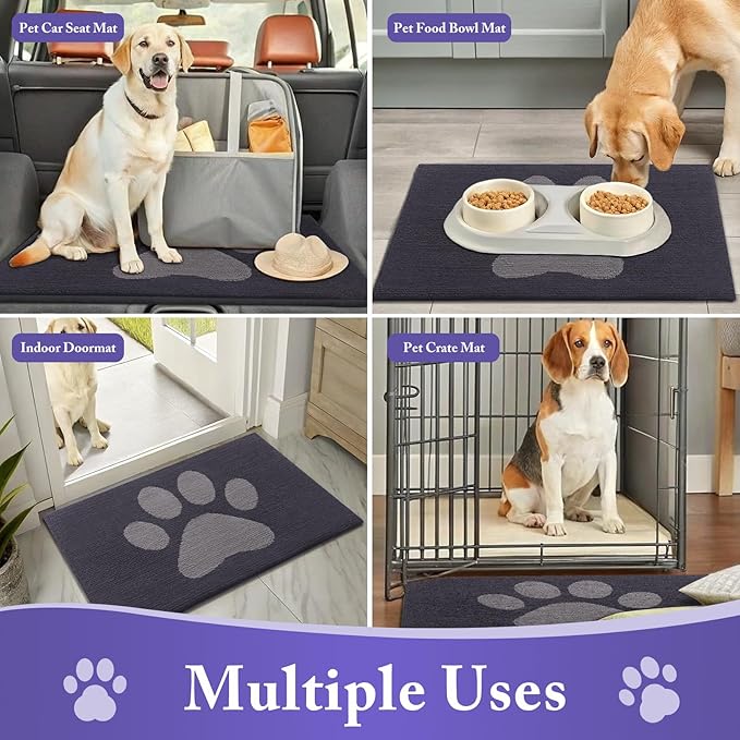 Buganda Dog Door Mat for Muddy Paws, Absorbent Dirt Trapper Washable Indoor - Image 8