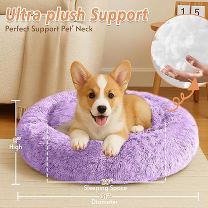 JOLLYVOGUE Calming Dog Bed Medium Size Dog, Anti-Anxiety Donut Medium Pet Bed - Image 5