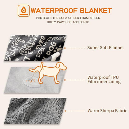 Waterproof Dog Blankets Pet Blanket, Soft Fluffy Sofa Car Bed Protector - Image 3