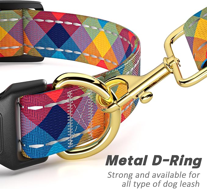 Reflective Dog Collar for Medium Dogs, Cute Boho Adjustable Heavy-Duty Nylon - Image 5