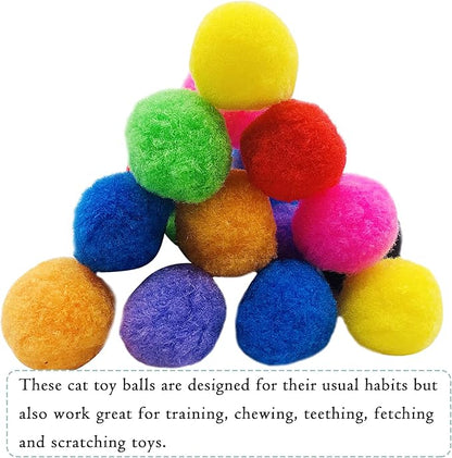 PET SHOW 50pcs 1.5"/3.8cm Cat Toy Balls Soft Kitten Pompon Toys Indoor Cats - Image 7