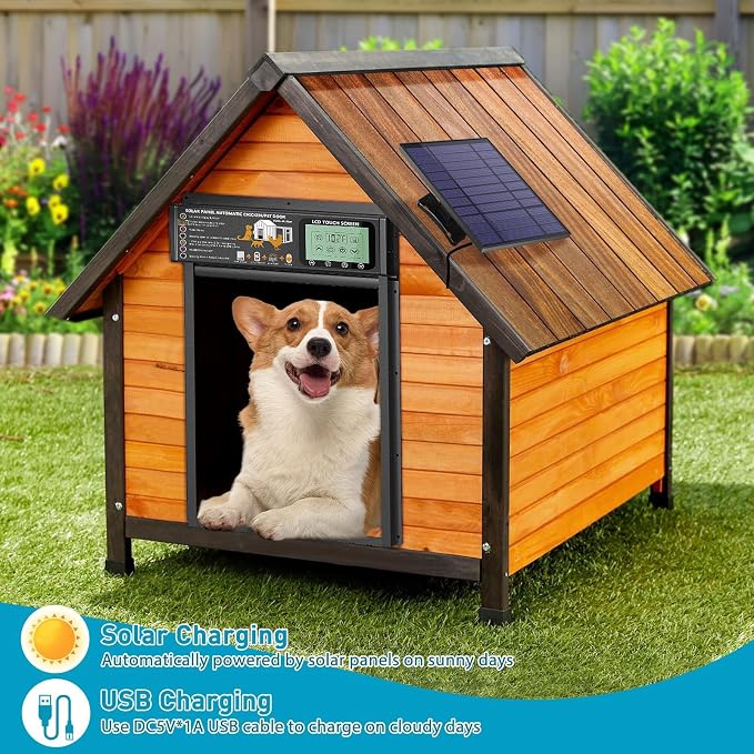 Automatic Pet Door, Dog Door Radar, Timer & Light Sensor Modes, Solar & USB - Image 4