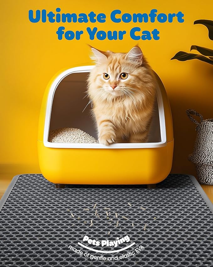 Cat Litter Mat - 23.2'' x 14.6'' Small Litter Trapping Mat, Waterproof - Image 2