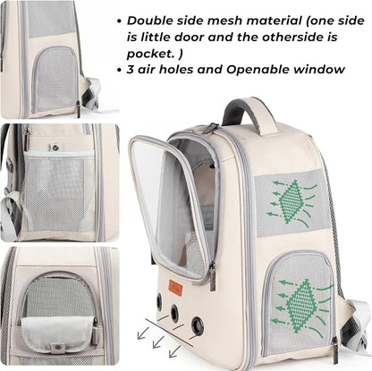 Lollimeow Pet Carrier Backpack, Bubble Backpack Carrier, Cats and Puppies - Image 4