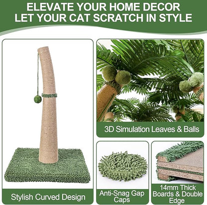 40'' Tall Cat Scratching Post Cat Tree, Curved Design Cat Scratcher Post - Image 4