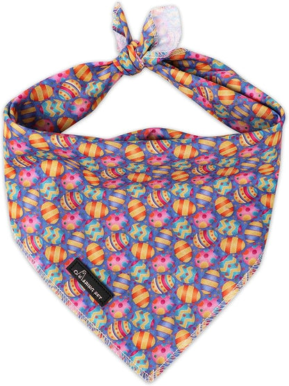ARING PET Easter Dog Bandanas, Cute Purple Colorful Eggs Pet Bandana Scarf by ARINGPET
