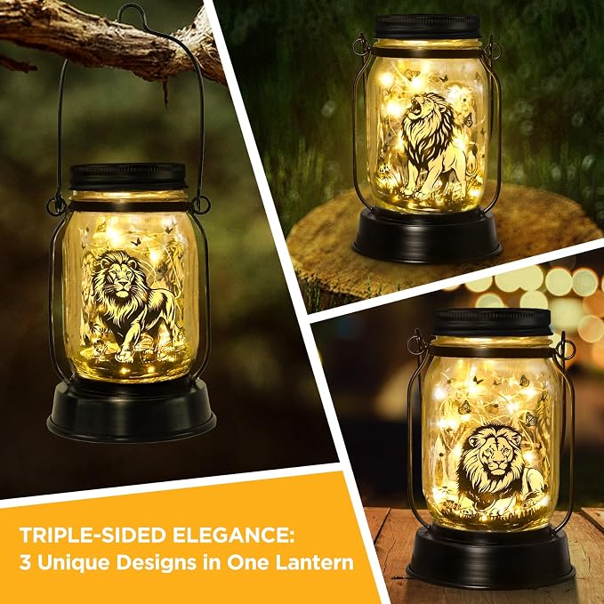 kyoryuger Lion Gifts for Women/Men Lion Solar Lanterns Mom Birthday Animal - Image 3