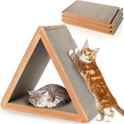 Nicunom 3-Sided Vertical Cat Scratching Post, Cat Scratcher Foldable, Triangle by Nicunom