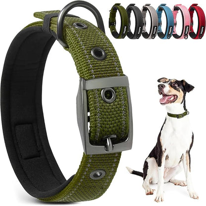 PetiFine Dog Collar for Large Dogs, Neoprene Padded and Adjustable, Reflective by PetiFine