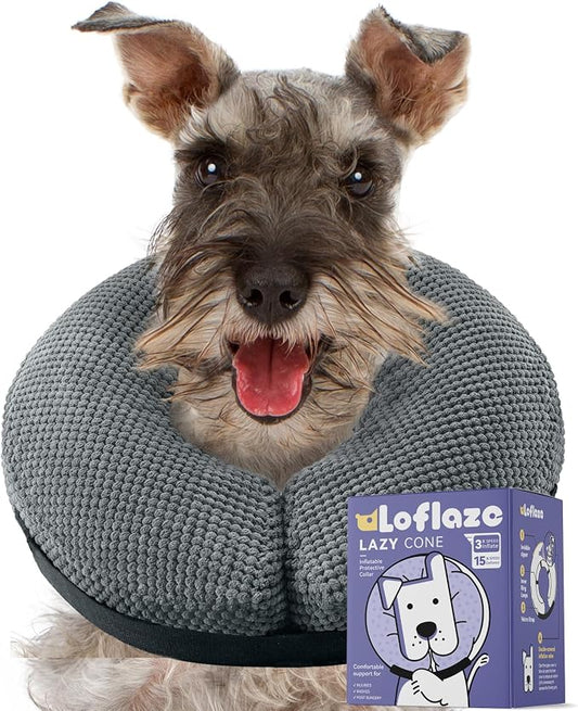 Soft Inflatable Dog Cone Collar Alternative After Surgery by Loflaze