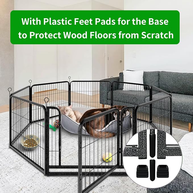 Dog Playpen Outdoor Extra Wide 16 Piece Panels Heavy Duty Dog Fence 24" Height - Image 2