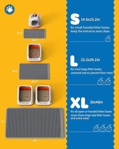 Cat Litter Mat - 23.2'' x 29.1'' Large Litter Trapping Mat, Waterproof - Image 6