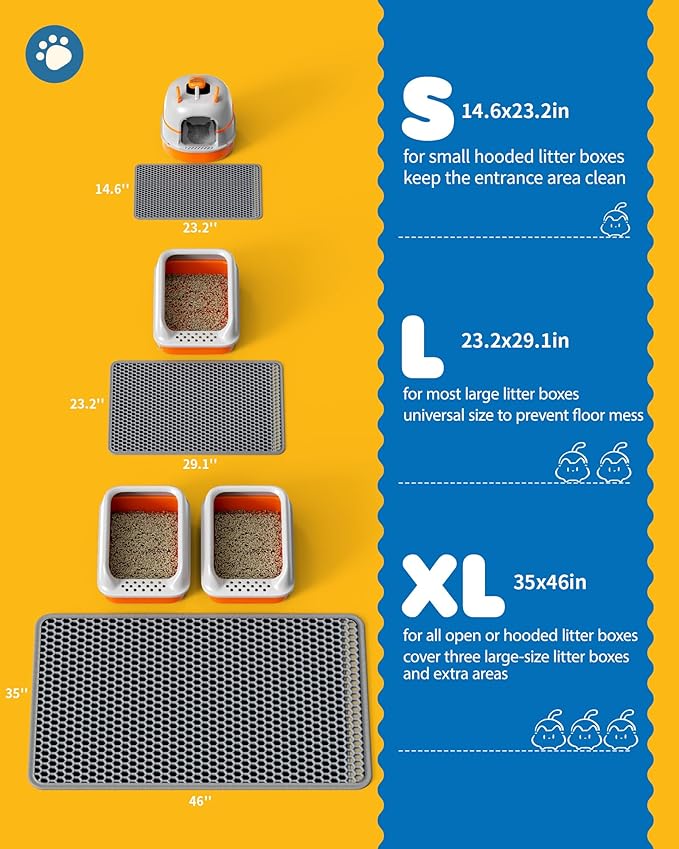 Cat Litter Mat - 23.2'' x 14.6'' Small Litter Trapping Mat, Waterproof - Image 6