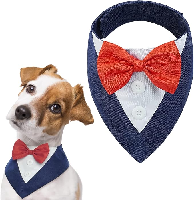 FUAMEY Dog Tuxedo for Medium Dogs, Dog Formal Suit Dogs Attire Pet Bow Tie by FUAMEY