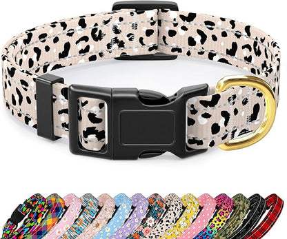 Reflective Dog Collar for Extra Small Dogs, Cute Leopard Style Adjustable by TMOODEL