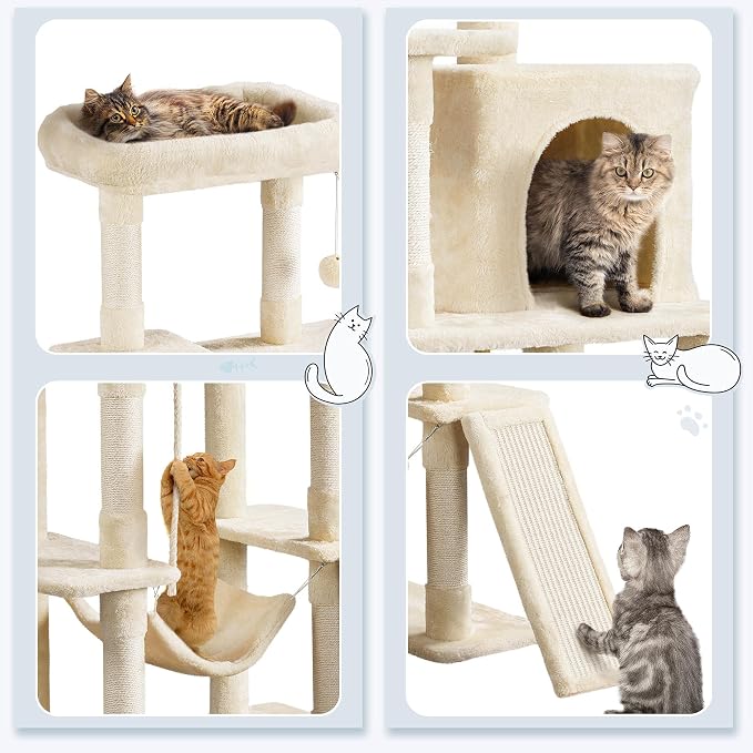 Yaheetech Cat Tree, 63 Inches Multi-Level Indoor Cat Play Structure - Image 3