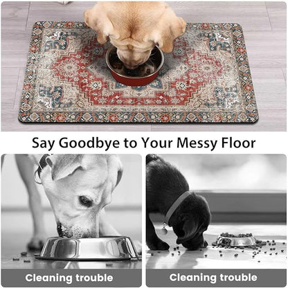 Dog Food Mats for Floors, Absorbent and Quick-Drying Pet Cat Food Mat, - Image 3