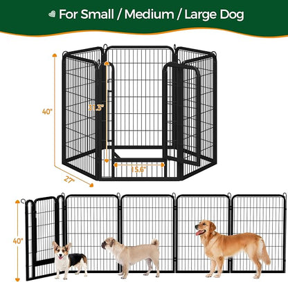Yaheetech Dog Playpen Outdoor, 40 inch 6 Panels Dog Pen Indoor Heavy Duty Puppy - Image 4