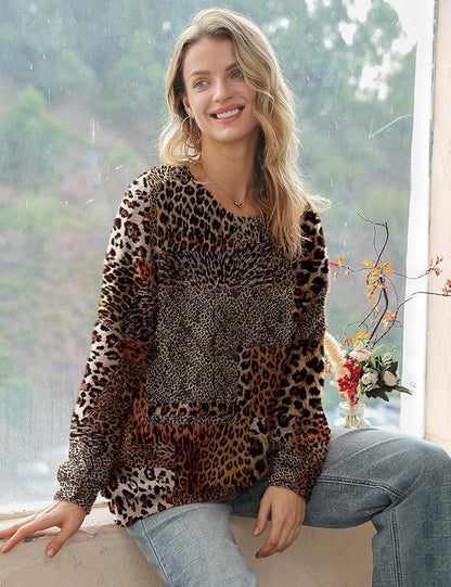 YESNO Women Christmas Sweater Graphic Printed Oversized Pullover Sweaters - Image 4