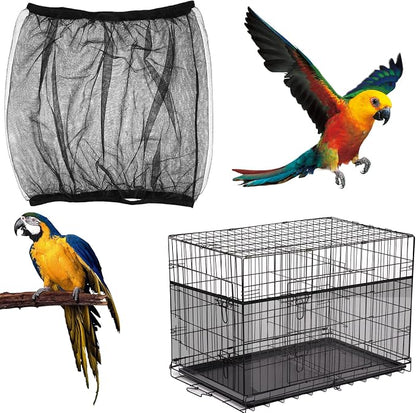 Large Bird Cage Seed Catcher, Stretchy Bird Cage Cover, Soft Nylon Mesh Skirt by Unknown