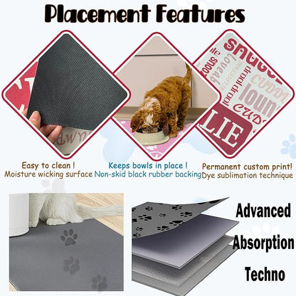Personalized Dog Cat Food Mat Waterproof Non Slip Pet Bowl Mat Absorbent Quick - Image 4