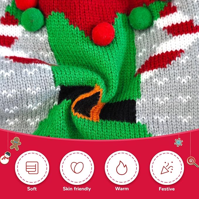 Dog Cat Ugly Christmas Sweater Boy Girl Xmas Pet Clothes Holiday Puppy Costume - Image 4
