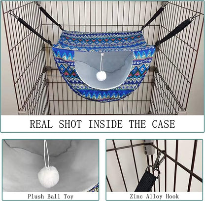JSPYFITS Cat Cage Hammock with Ball, Double Layer Hanging Adjustable Soft Pet - Image 9