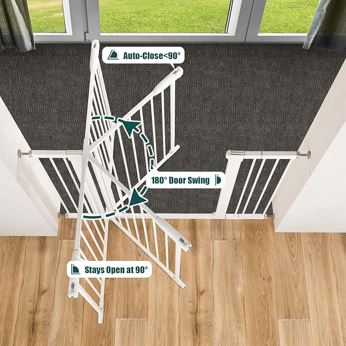 keny 29.7"-46" Baby Gate for Stairs, Auto Close Dog Gates for Doorways - Image 4