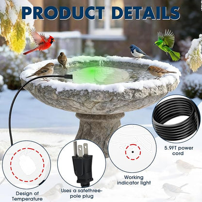 Outdoors 100W Bird Bath Heater for Winter, Birdbath Deicer Pond De-icer - Image 3