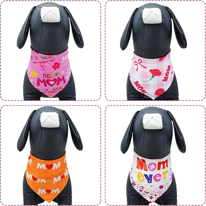 30 Pcs Mothers Day Small Dog Bandanas Bulk 25 Inch Love Mom Dog Bandanas - Image 4