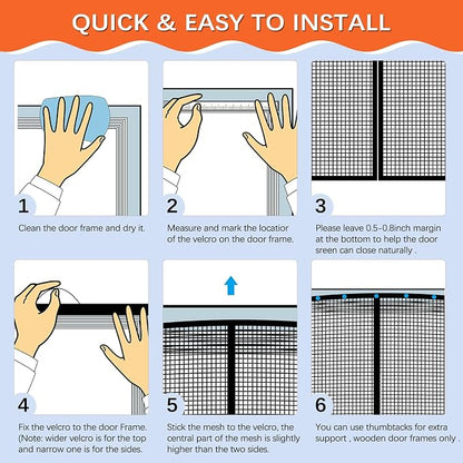 Fiberglass Magnetic Screen Door Fit Door Size 36 x 96 in- Heavy Duty Fiberglass - Image 6