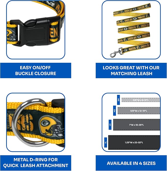 NFL PET Collar Green Bay Packers Dog Collar, Medium Football Team Collar - Image 6