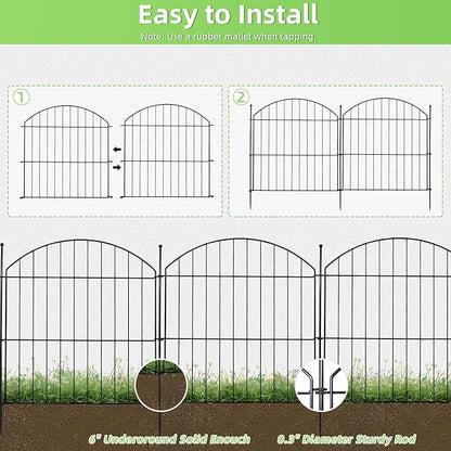 Decorative Garden Fence 24in x10ft, 5 Pack No Dig Fence Animal Barrier - Image 3