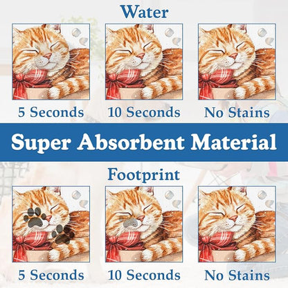 Cat Dog Cat Food Mat–Christmas Stocking Absorbent Waterproof Placemat - Image 3