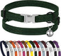 Leather Cat Collar with Buckle and Removable Bell by BUDKAS