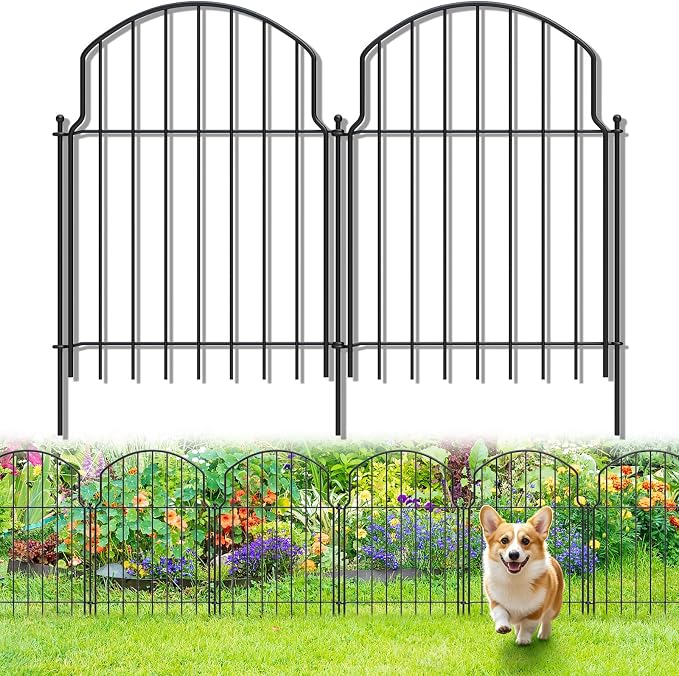 10Pcs Decorative Garden Fence, 20in/10.8ft Rustproof Metal Fences Animal by Tivray