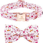 Lionheart glory Dog Collar Shark Print Dogs Bow Collar Adjustable Soft Pink Dog by LionheartGlory