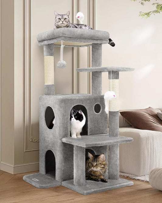 Globlazer Cat Tree Tower for Indoor Cats, 50-inch Adult Cat Tree House for by Globlazer