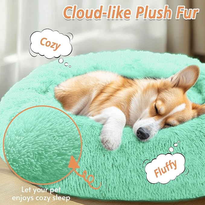 JOLLYVOGUE Calming Dog Bed Medium Size Dog, Anti-Anxiety Donut Medium Pet Bed - Image 2