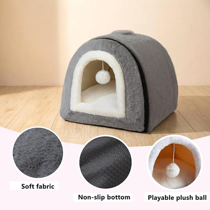 Cat Bed for Indoor Cats，Foldable cat cave，Anti-Slip & Water-Resistant - Image 6