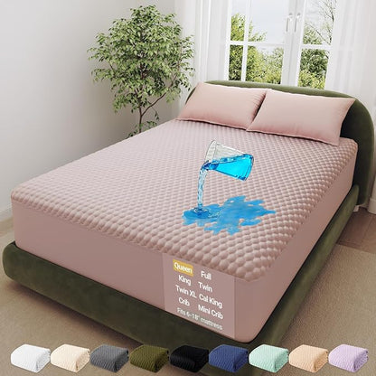 OhGeni 100% Waterproof Mattress Protector, Queen Size Mattress Soft Pad by OhGeni
