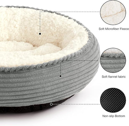 Love's cabin Round Donut Cat and Dog Cushion Bed, 20in Pet Bed - Image 2