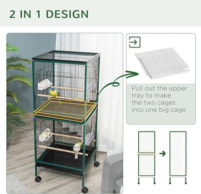 PawHut Large Bird Cage with 1.7 ft. Width - Image 3