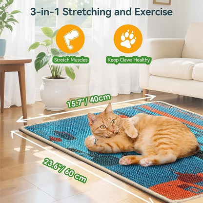 3-in-1 Sisal Cat Scratcher Mat 23.6x15.7'' – Floor & Wall Use - Image 7