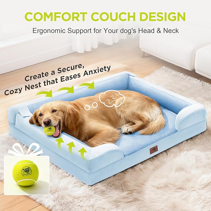 Orthopedic Dog Beds for Large Medium Dogs, Big Waterproof Memory Foam Pet Couch - Image 7