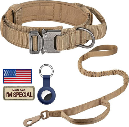 DAGANXI Tactical Dog Collar Leash Set, Adjustable Military Training Nylon Dog by DAGANXI