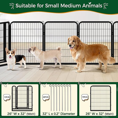 Yaheetech Dog Playpen Outdoor, 32 inch 16 Panels Dog Pen Indoor Heavy Duty - Image 5