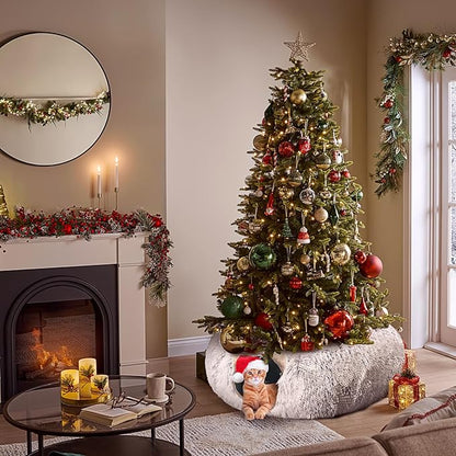 Cat Tunnel with Cat Bed for Indoor Cats, Under Christmas Tree Soft Plush - Image 2
